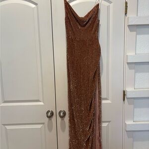 Retrofete Shimmering Bronze Maxi Dress